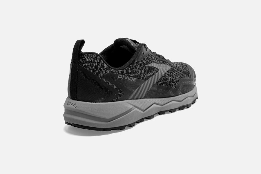 Brooks Divide Trail Running Shoes Mens - Black/Grey - FGOBM-2017